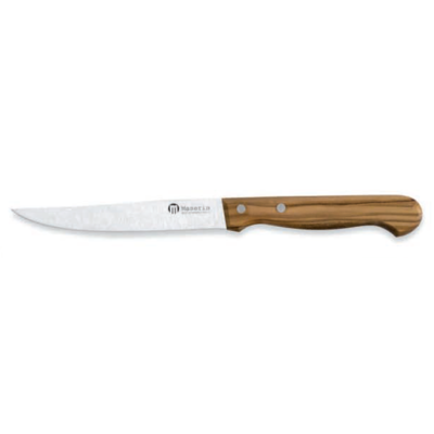 Maserin 0BA632212  - 11cm Stainless Steel Steak Knives, Set of 6 (Olive Wood Handle)