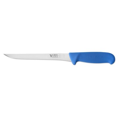 Victory Knives 250820200BLUE - 2.5mm x 20cm Stainless Steel Straight Filleting Knife (Blue Progrip Handle)