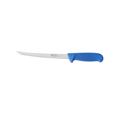 Victory Knives 350620200BLUE - 2mm x 20cm Stainless Steel Flexible Narrow Filleting Knife (Blue Progrip Handle)