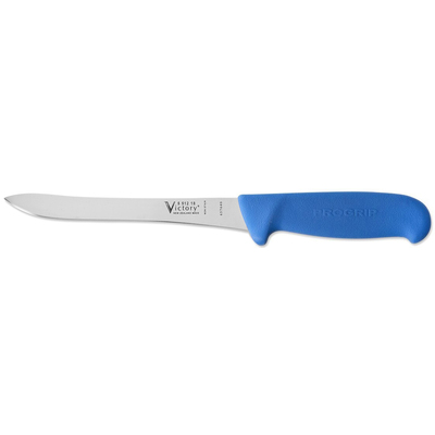 Victory Knives 551218200BLUE - 1.5mm x 18cm Stainless Steel Superflex Thin Filleting Knife (Blue Progrip Handle)