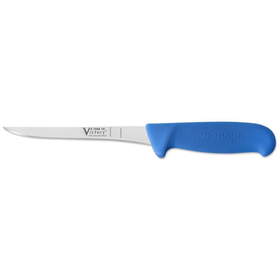 Victory Knives 5700015200BLUE - 1.5mm x 15cm Stainless Steel Superflex Narrow Straight Boning Knife (Blue Progrip Handle)