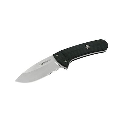 Maserin 975/G10N - 85mm Sax Bushcraft Knife (Black Handle & Satin Finish)