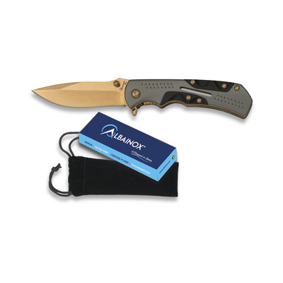 Albainox AL18138 - 7.5cm Copper Coloured Single Blade Folding Knife (G10 handle)
