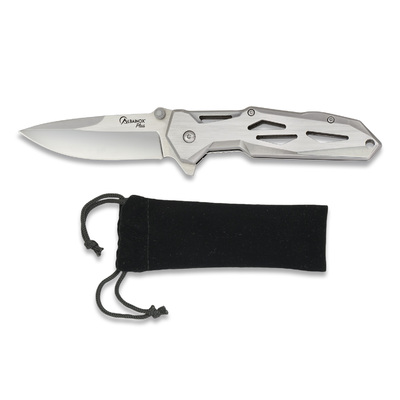 Albainox AL18371 -  8.6cm Stainless Steel Folding Knife (S/Steel Brushed Handle)