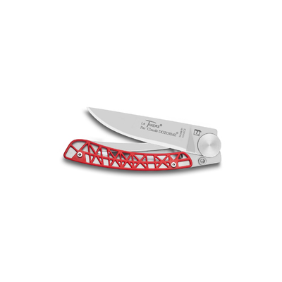 Claude Dozorme CD.142.96 - 9cm Eiffel Series Stainless Steel Pocket Knife (Liner Lock, Red Handle)