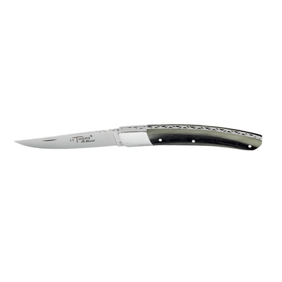 Robert David RDT0211PDC - 11cm Stainless Steel Thiers Folding Knife (Solid Tip of Horn Bolster Handle)