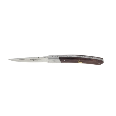 Robert David RDTO212-Deer - 12cm Stainless Steel Folding Knife (Inlaid Deer Bolster Handle)