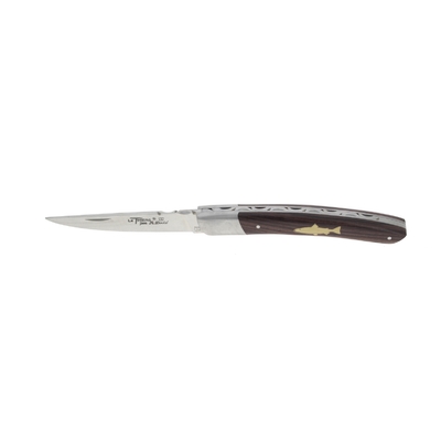 Robert David RDTO212-SALM - 12cm Stainless Steel Folding Knife (Inlaid Salmon Bolster Handle)