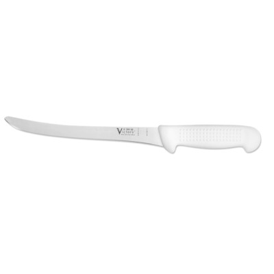 Victory Knives 215022115W - 2.5mm x 22cm Stainless Steel Filleting Knife (White Plastic Handle)