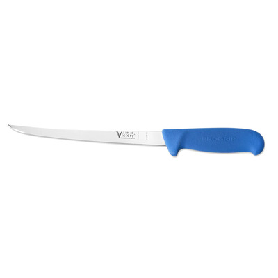 Victory Knives 250622200BLUE - 2.5mm x 22cm Stainless Steel Narrow Fish Filleting Knife (Blue Progrip Handle)