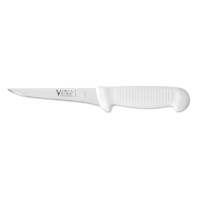 Victory Knives 2700213115 - 2.5mm x 13cm Stainless Steel Boning Knife (White Plastic Handle)