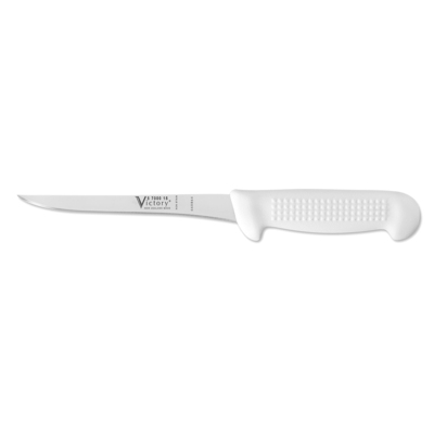 Victory Knives 5700015115 - 1.5mm x 15cm Stainless Steel Superflex Narrow Straight Boning Knife (White Plastic Handle)