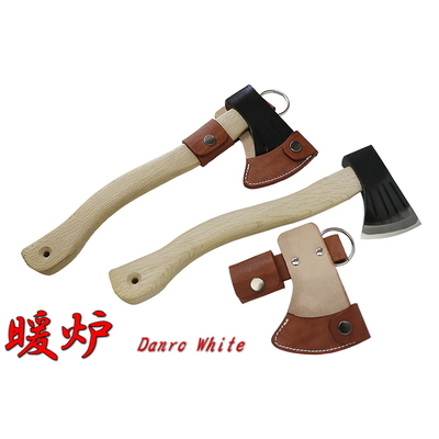 Kanetsune KB158  - Danro White Hand Axe 85mm Blade (White Oakwood Handle with Leather Sheath)
