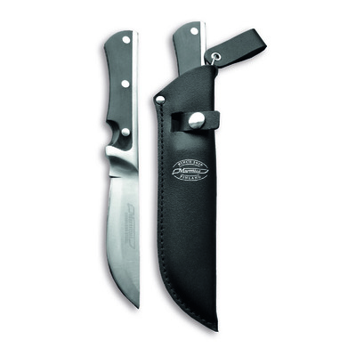 Marttiini MA350010 - 11cm Carbon Steel Full Tang Knife (Pakkawood Handle with Black Leather Sheath)
