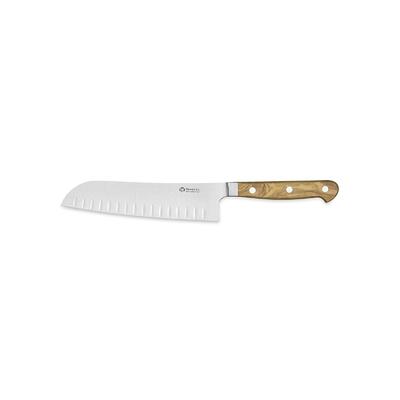 Maserin 0AU631219 - 20cm Stainless Steel Santoku Chef Knife (Olive Wood Handle)