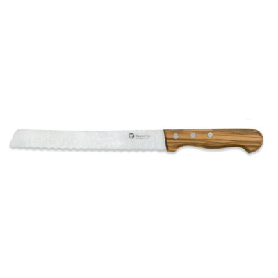 Maserin 0BA633122 - 22cm Stainless Steel Bread Knife (Olive Wood Handle)