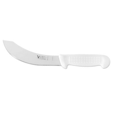 Victory Knives 110017115  - 2.5mm x 17cm Carbon Steel Skinning Knife (White Plastic Handle)