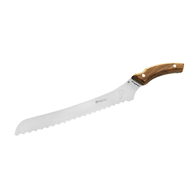 Maserin 2027OL - 22cm Stainless Steel Bread Knife (Olive Wood Handle)