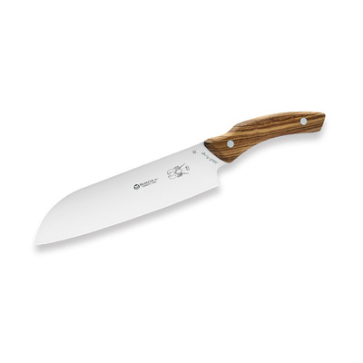 Maserin 2029/OL - 19cm Stainless Steel Santoku Knife (Olive Wood Handle)
