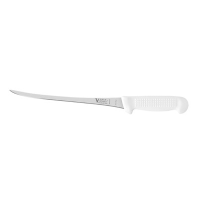 Victory Knives 215125115 - 2.5mm x 25cm Stainless Steel Extra Narrow Filleting Knife (White Plastic Handle)