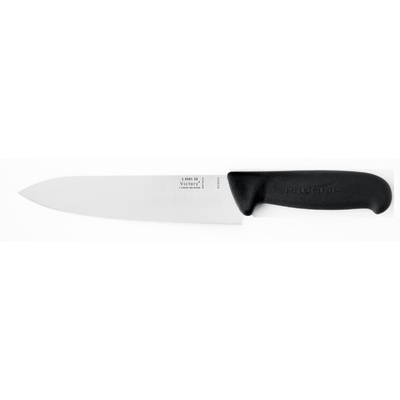 Victory Knives 2500120200 - 2.5mm x 20cm Stainless Steel Wide Chefs Knife (Black Progrip Handle)