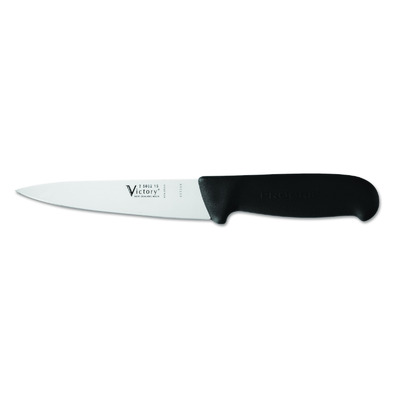 Victory Knives 2500215200 - 2.5mm x 15cm Stainless Steel Chefs Utility Knife - Small (Black Progrip Handle)
