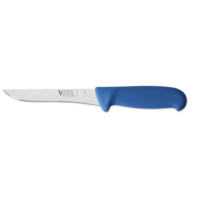 Victory Knives 271015200BLUE - 2.5mm x 15cm Stainless Steel Straight Boning Knife (Blue Progrip Handle)