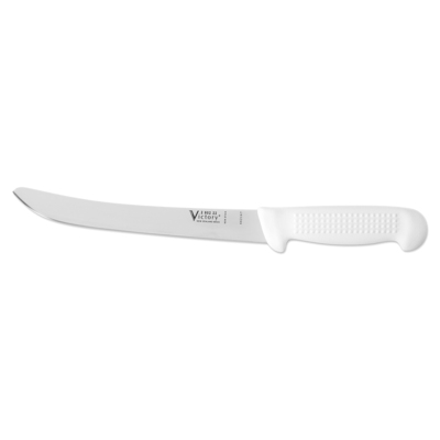 Victory Knives 280222115 - 2.5mm x 22cm Stainless Steel Wide Fish Filleting Knife (White Plastic Handle)