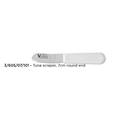 Victory Knives 360507101 - 2mm x 7cm Stainless Steel Tuna Scraper Knife (White Plastic Handle)