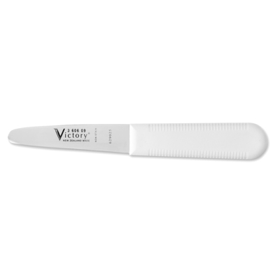 Victory Knives 360609101 - 2mm x 9cm Stainless Steel Clam Knife (White Plastic Handle)