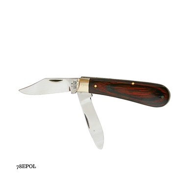Joseph Rodgers 78EPOL - 55mm Clip Point Knife & 50mm Castrator Knife (Laminated Rosewood Scales)