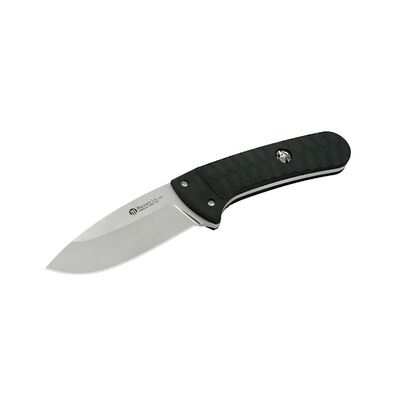 Maserin 975LG10N - 85mm Sax Smooth Blade Bushcraft Knife (Black Handle & Satin Finish)