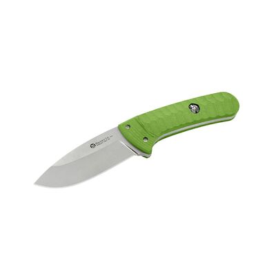 Maserin 975LG10V - 85mm Sax Smooth Blade Bushcraft Knife (Green Handle & Satin Finish)