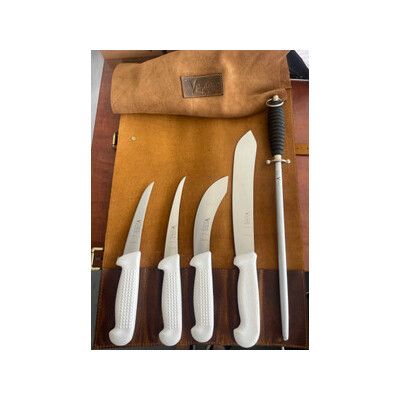 Victory Knives BTSL - Butcher Set with Leather Knife Roll