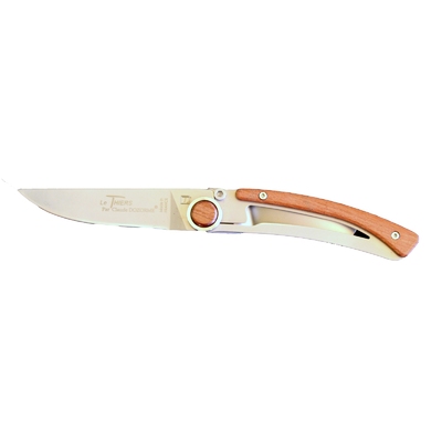 Claude Dozorme Thiers Liner Lock  9cm Folding Blade Exotic Wood Handle