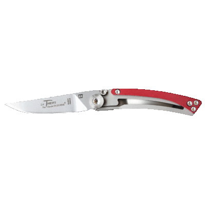 Claude Dozorme CD.179.96 - 8cm Swarovski Series Stainless Steel Pocket Knife (Liner Lock, Red Handle with White Diamantes)