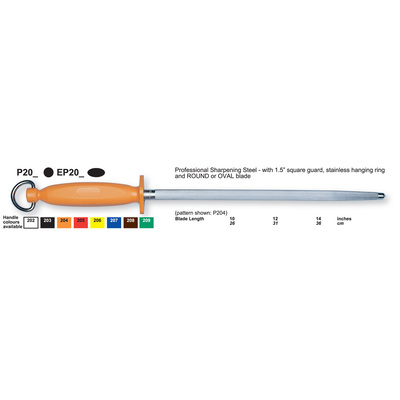Egginton EP203103 - 10" Fine Cut Professional Sharpening Steel, Oval (Black Handle)