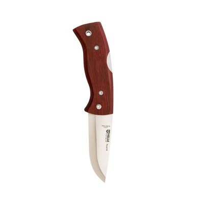 Helle-RaudM - 69mm Sandvik 12C27 Stainless Steel Folding Knife (Red Birch Handle with Clip)