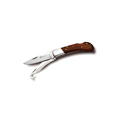 Maserin Hunting  Line multiblade 75mm drop point and saw/guthook blade cocobolo wood handle