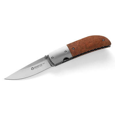 Maserin M388R - 70mm Stainless Steel  ATTI Folding Knife (Briar Wood Handle with Blade Bolster)