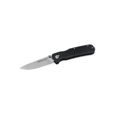 630/MCN Pulse - 80 mm Drop point Stonewashed Blade, Black Micarta Handle