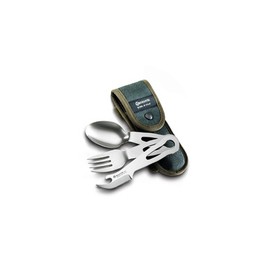 Maserin M943 - 50mm Stainless Steel Picnic Set (Folding Fork, Spoon & Serrated Knife)