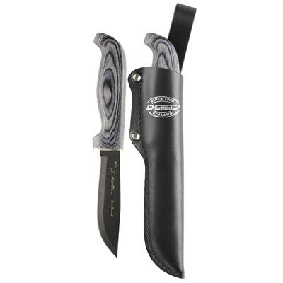 Marttiini MA167013T - 11cm Carbon Steel Grey Wolf Skinning Knife ( Laminated Wood & Silver Ferrule Handle with Leather Sheath)