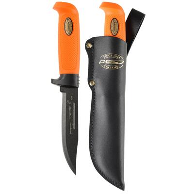 Marttiini MA390024T - 13cm Carbon Steel Boning Martef (Orange Rubber Handle with Black Leather Sheath)
