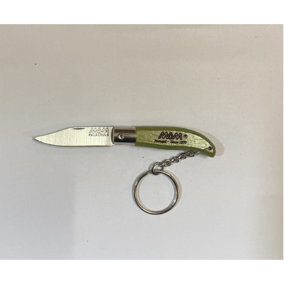 MAM_2000-GRN - 45mm Stainless Steel Iberica Pocket Knife with Keyring (Green Beech Hardwood Handle)