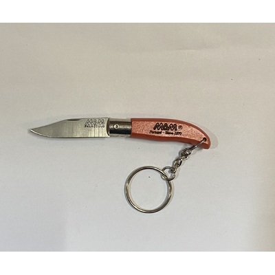 MAM_2000-RED -  45mm Stainless Steel Iberica Pocket Knife with Keyring (Red Beech Hardwood Handle)