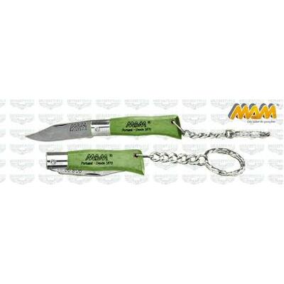 MAM_2002-GRN - 45mm Stainless Steel Douro Pocket Knife with Keyring (Green Beech Hardwood Handle)