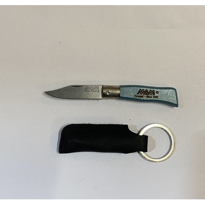 MAM_2003-BLU - 45mm Stainless Steel Douro Pocket Knife (Blue Hardwood Beech Handle with Leather Sheath)