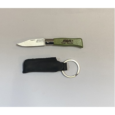 MAM_2003-GRN - 45mm Stainless Steel Douro Pocket Knife (Green Hardwood Beech Handle with Leather Sheath)
