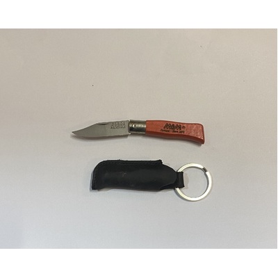 MAM_2003-RED - 45mm Stainless Steel Douro Pocket Knife (Red Hardwood Beech Handle with Leather Sheath)